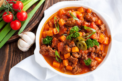 Bowl of butternut squash chili