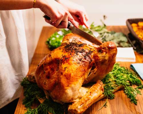roasted turkey with butter and herbs