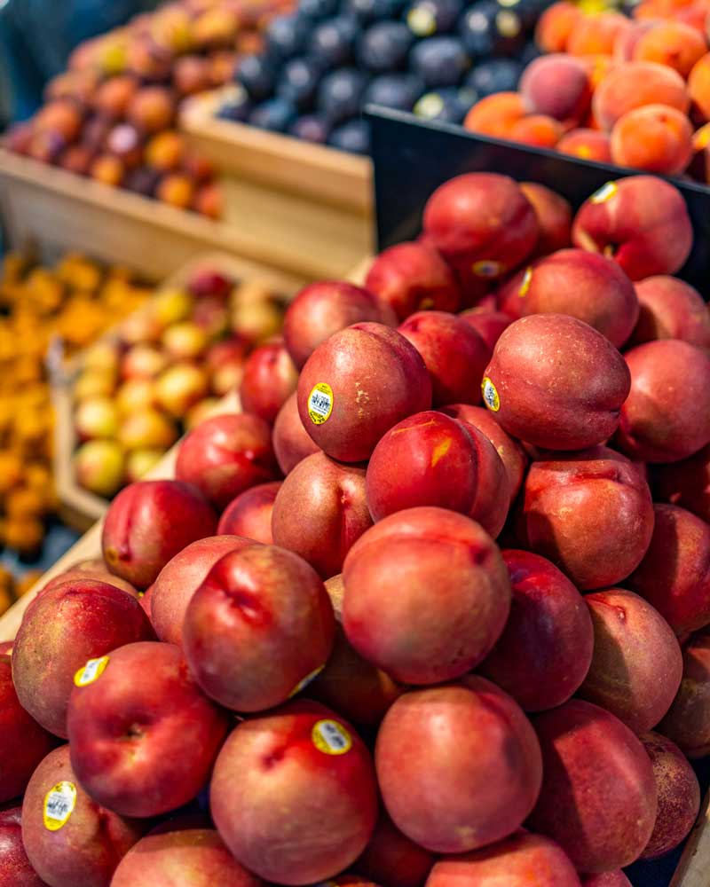 Stone fruit in the produce department