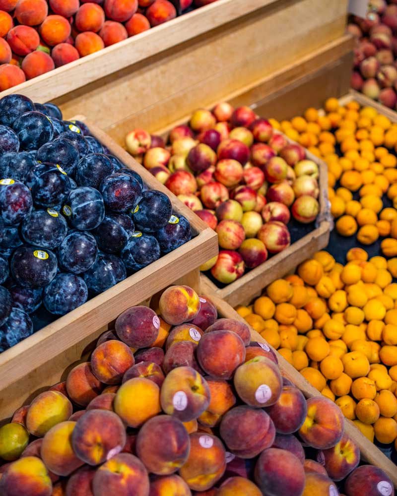 Stone fruit in the produce department