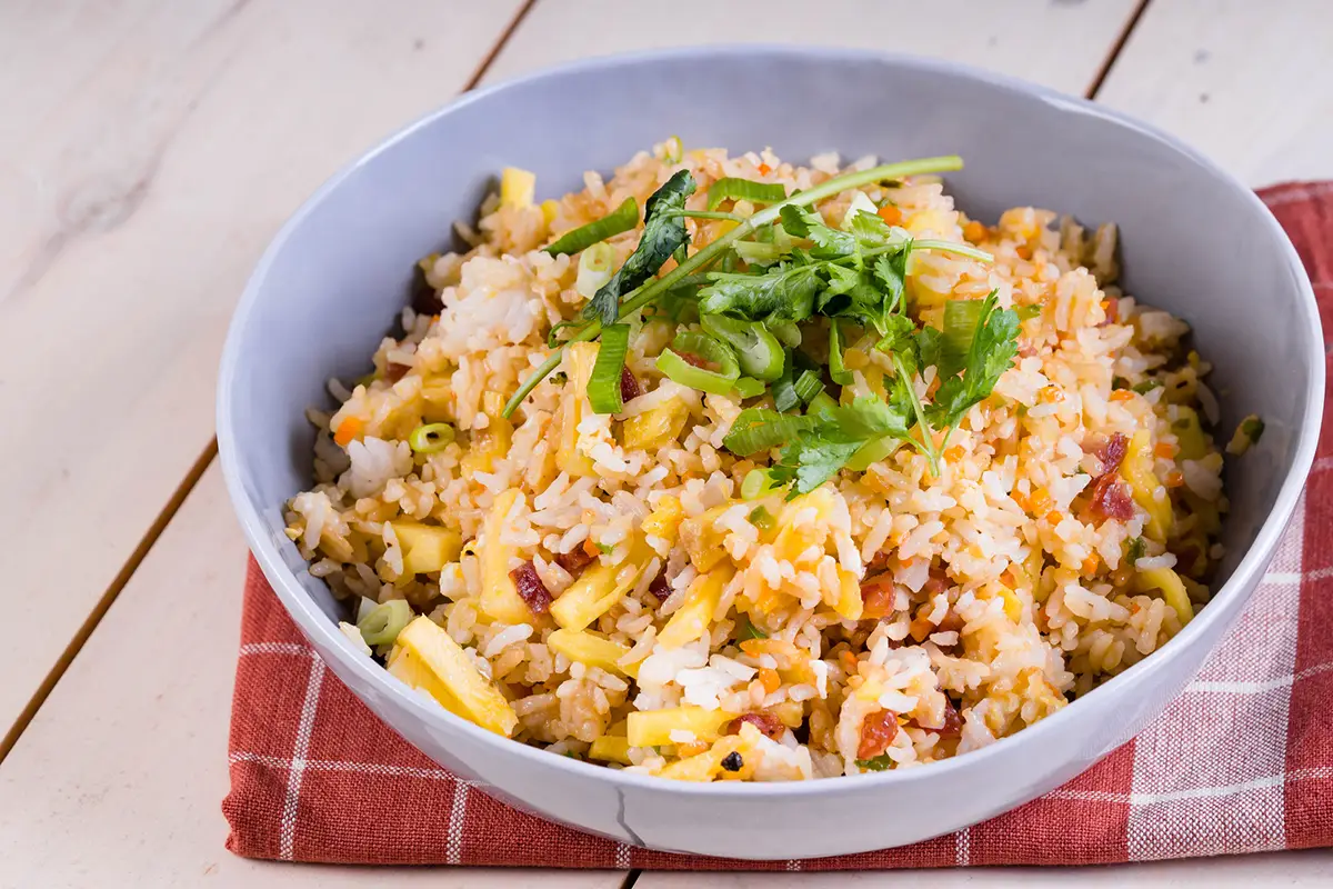 Pineapple Fried Rice in a bowl.